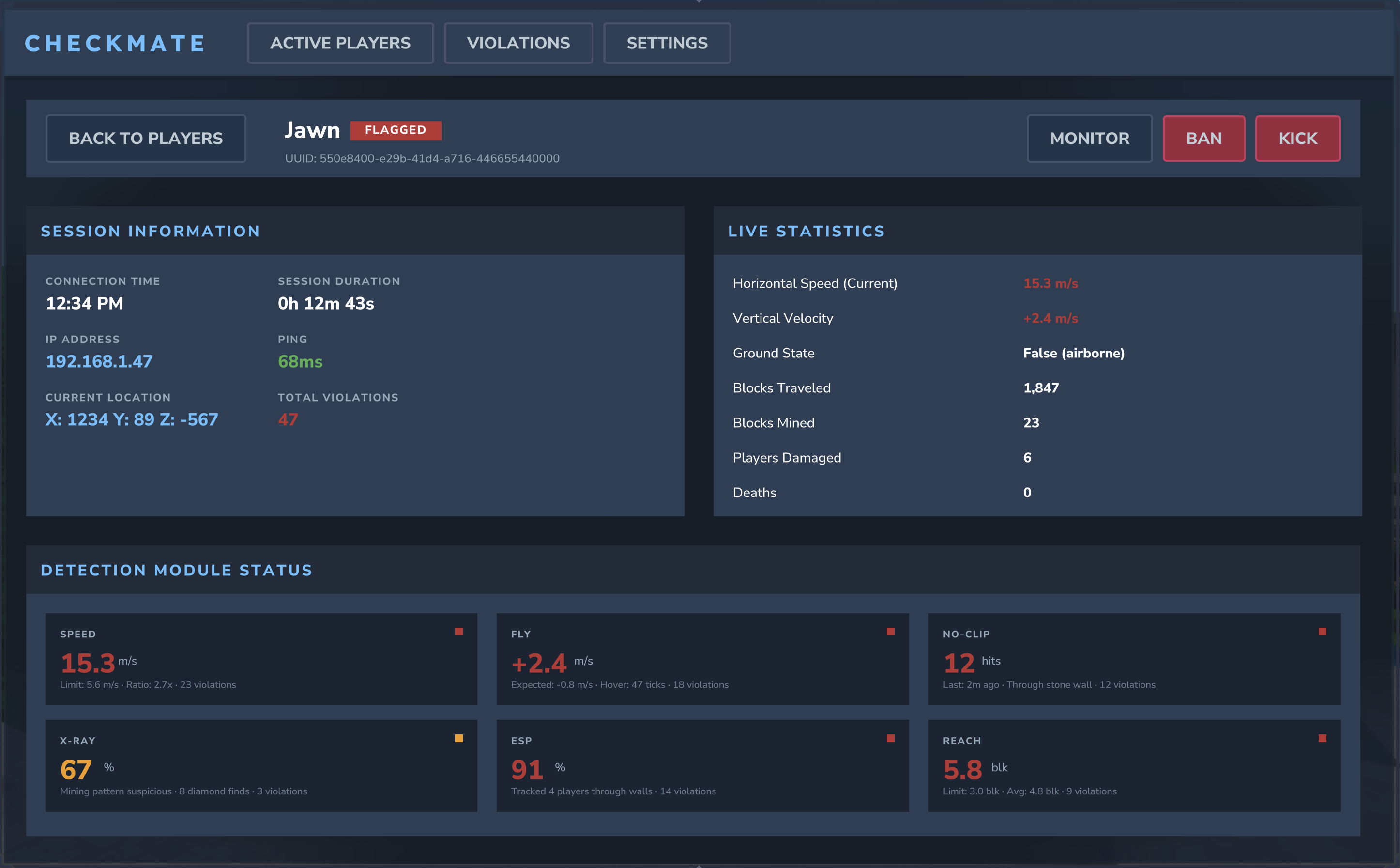 Checkmate UI Interface